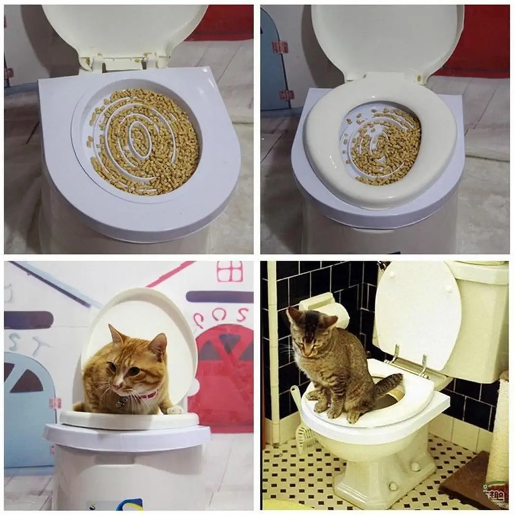 Cat Toilet Training Kit Litter Tray White Box Home Trainer Pet Cleaning Supply Cat Toilet Training Kit Litter Tray White Box Home Trainer Pet Cleaning Supply