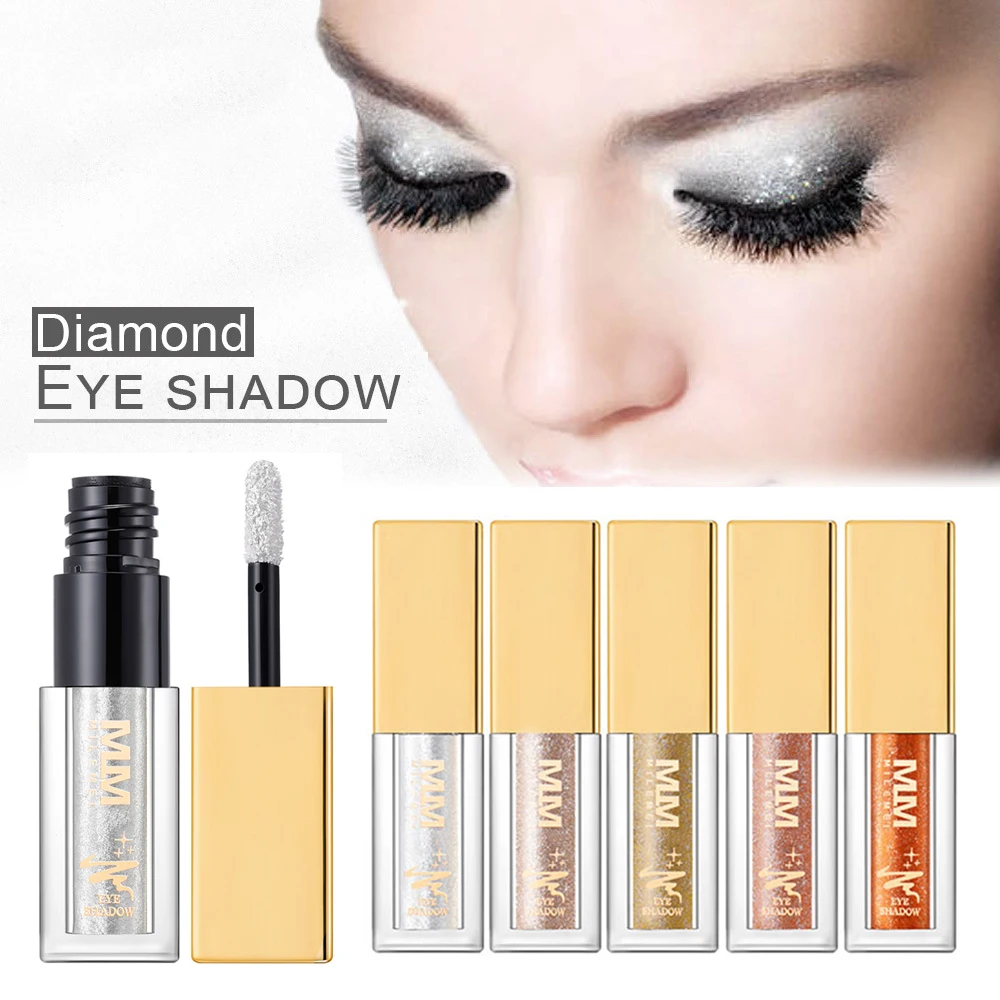 

Liquid Eye Shadow 6 Colors Diamond Shining Shadows Glitter Shimmer Eye Shadow Long Lasting Metallic Brighten Pigment TSLM1