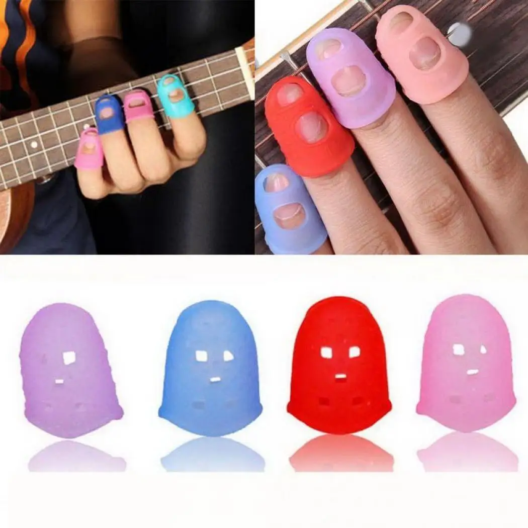 

4 pcs/set Guitar Fingertip Protector Set for Playing guitar ukulele Hand Finger Protection Press Guitar Accessories S/M/L
