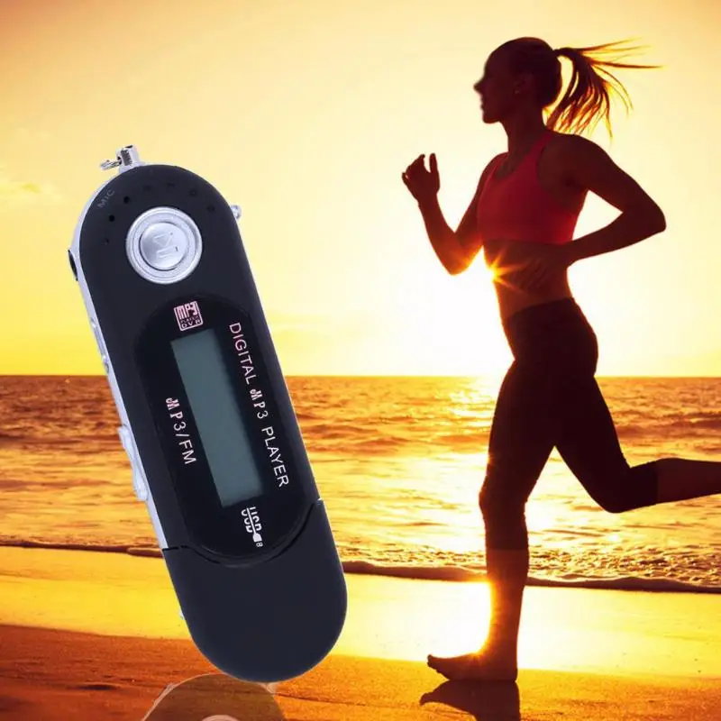 Портативный USB MP3 музыкальный плеер цифровой ЖК экран fm радио черный синий