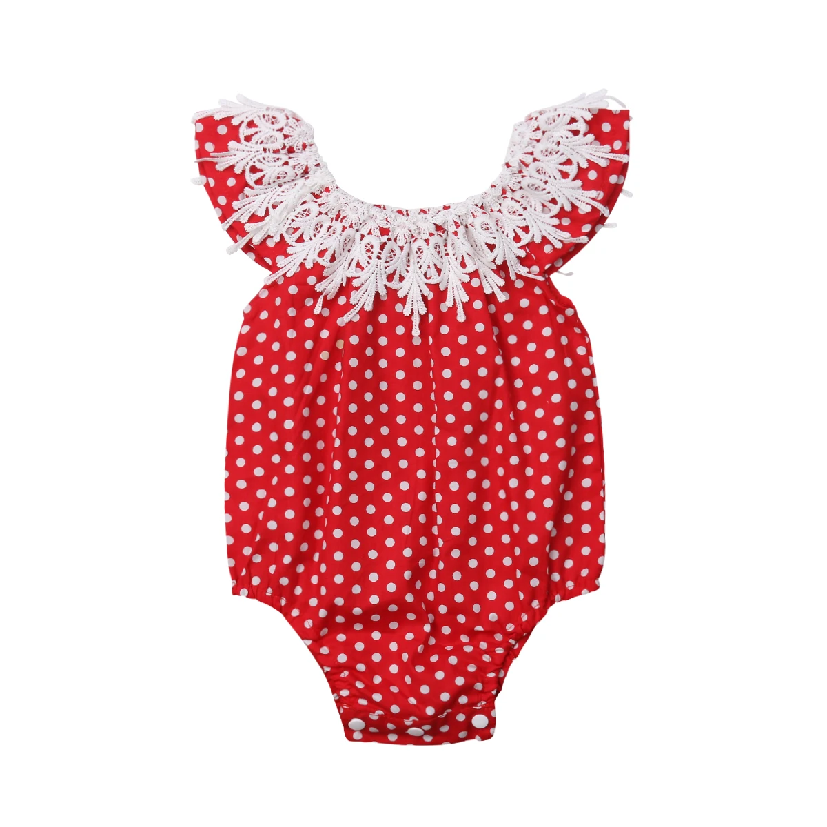 Newborn Infant Baby Girl Clothes Sweety Ruffle BodysuitsTop Polka Dot