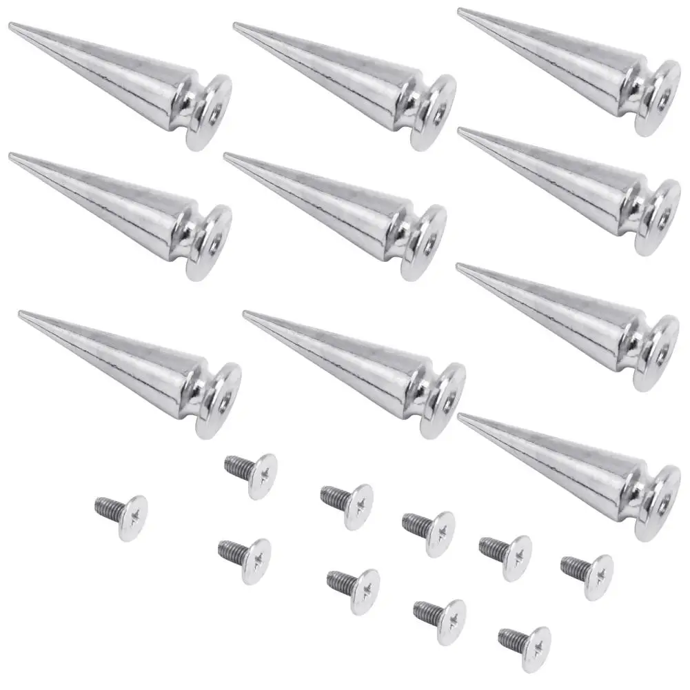 

10 pcs DIY Jewelry Findings Punk Rock Silver Tone Cone Studs Spike For Bags Shoes Gloves leather belts Clothes
