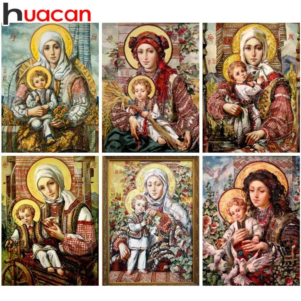 

Huacan 5D DIY Diamond Painting Diy Square Full Diamond Embroidery Icon Religion Rhinestones Cross Stitch Kits Mosaic Handicrafts