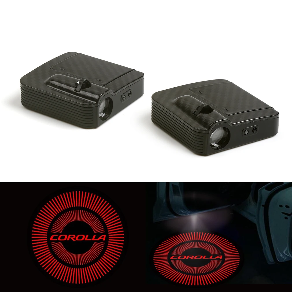 

2x Car Door Lamp Wireless LED Laser Projector Ghost Shadow Light Fit For corolla