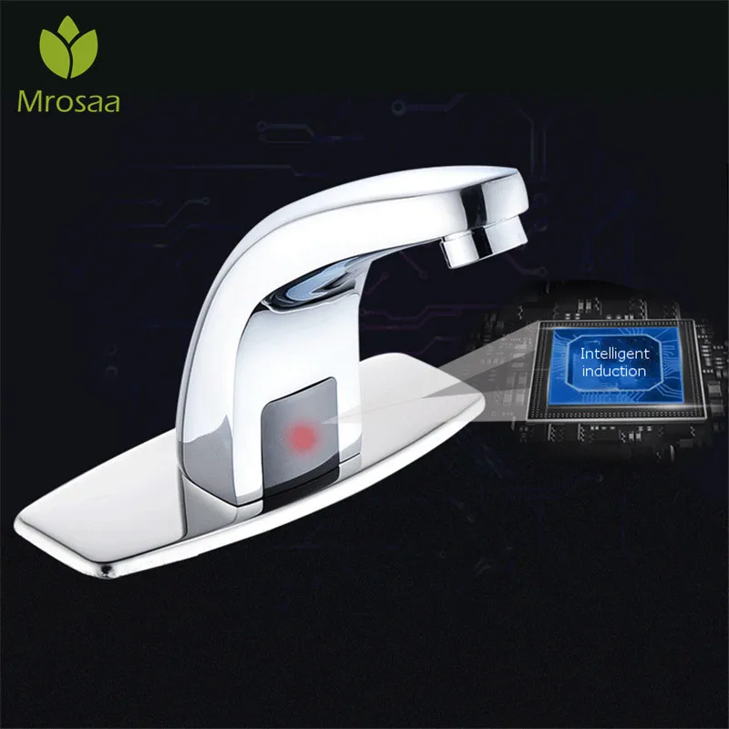 Preise Mrosaa AC220V DC6V Automatische Inflared Sensor Wasserhahn Küche Waschbecken Wasser Saving Induktive Touchless Coldwater Wasserhahn