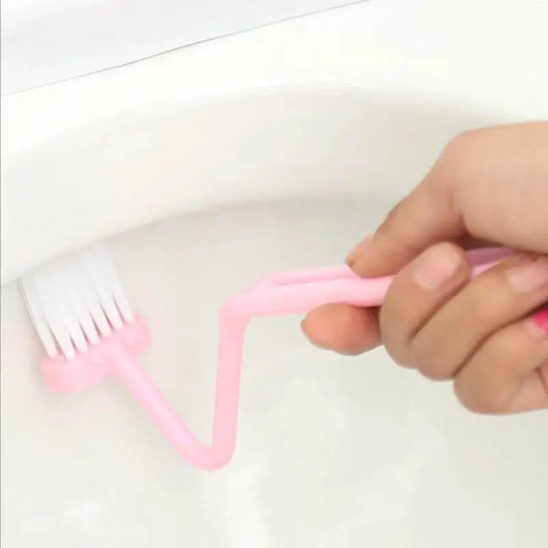 

Cleaning Brushes plastic V Type Soft Cleaning Brush Toilet Brush Corner Bending Type randomly sent