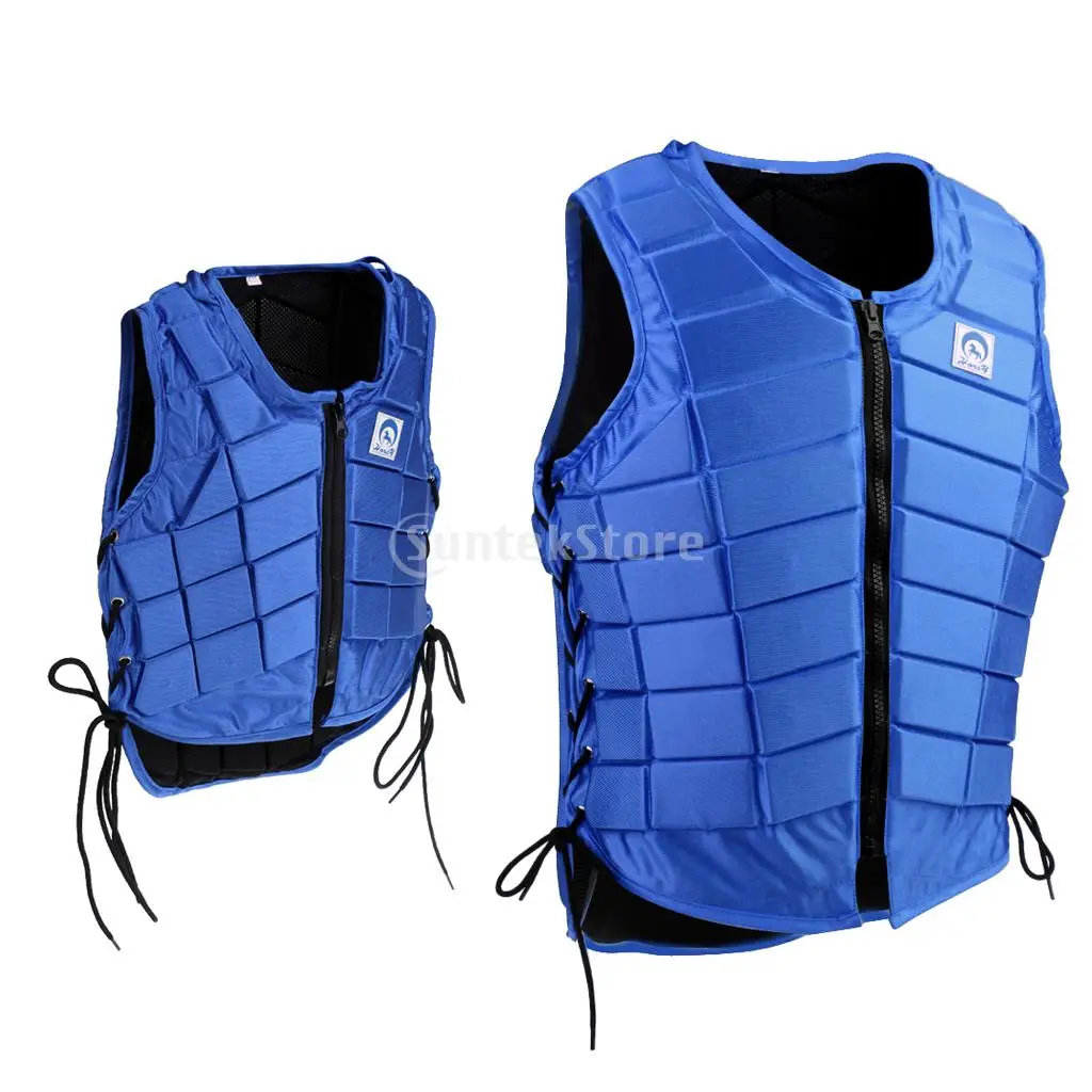 Kids (CS/CM/CL)/ Women (S/M)/ Men (L/XL/XXL) Royal Blue Horse Riding Waistcoat Safety Equestrian Eventer Body Protection Vest