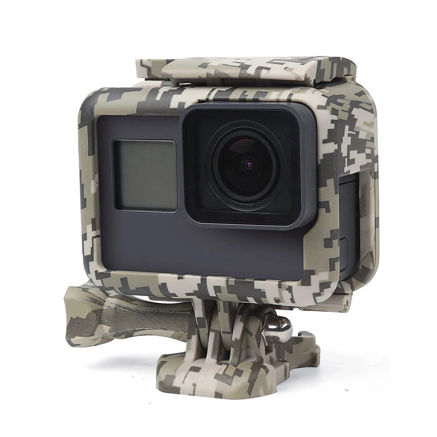 

Shoot Camouflage Gray Protective Frame Mount Stand Housing Case for GoPro Hero 6/5/HERO(2018) Side Open Mount Shell Cover for