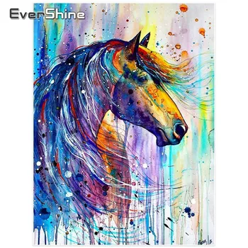 

Evershine Diamond Embroidery Full Display Animals Full Square Paint With Diamonds Horse Picture Of Rhinestones Mosaic Home Decor