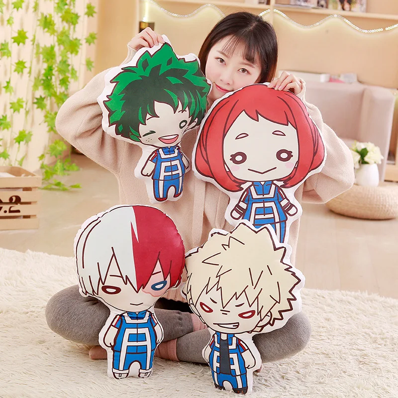 

My Hero Academia uniform plush toy Anime Bakugou Katsuki Todoroki Shoto Midoriya Izuku OCHACO URARAKA figure pillow doll 40cm