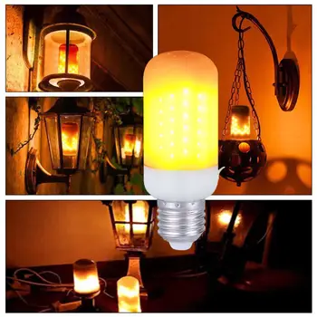 

Creative 3 modes+Gravity Sensor Flame Lights E27 E26 E14 LED Flame Effect Fire Light Bulb 7W Flickering Emulation Decor Lamp