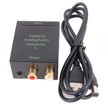 

100pcs Digital to Analog Audio Converter Digital Adaptador of Optic Coaxial RCA Toslink Signal to Analog Audio Converter