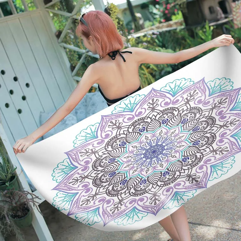 

3D Printed Mandala Microfiber rectangle Beach Towel for Adults Child Summer Toalla Yoga Mat T494