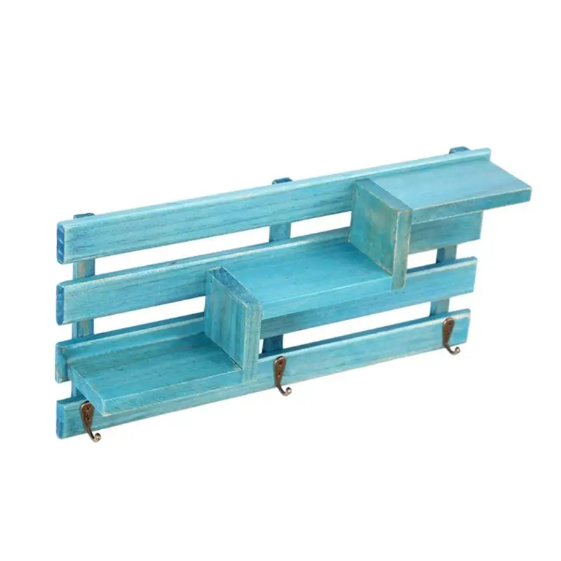 الإبداعية رف حائط خشبي خمر 3-الطبقة مجلس سلم شنقا رفوف معطف رفوف خزائن الكتب ل الرواق مكتب المطبخ