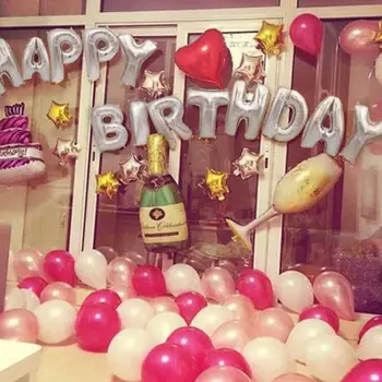 

Balloons Happy Birthday Party Supplies Aluminium Film Champagne Beer Custom Birthday Balloons Combination Set