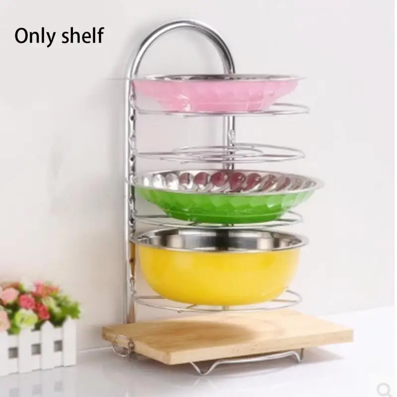 

New Stainless Steel Rack Storage Multilayer Holder Kitchen Home Supplies Stand Adjustable Kitchen Pan Storage Rack