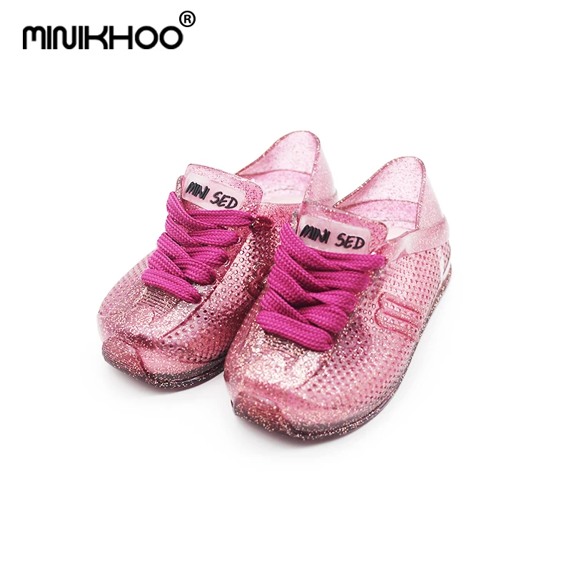 Mini Melissa/спортивные сандалии; Повседневная прозрачная детская обувь для девочек; бразильские прозрачные сандалии для девочек; дышащие сандалии; 13-15,5 см