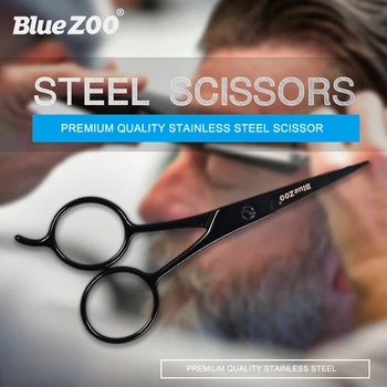 

Blue ZOO Men's Beard Scissors Mustache Comb Set Stainless Steel Eyebrow Nose Hair Scissors Grooming Trimming Kit with PU Bag