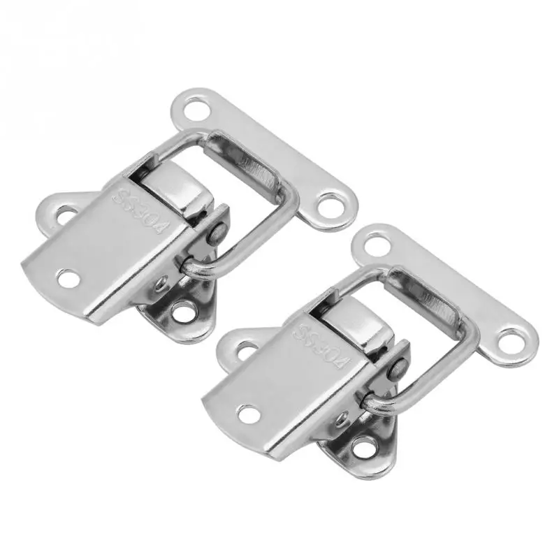 

2pcs Stainless Steel Hardware Hasp Cabinet Case Spring Loaded Latch Catch Toggle Hasps 2019 new style