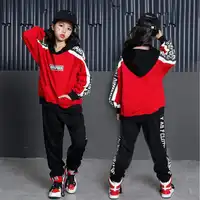 หญิงหลวม Ballroom Jazz Hip Hop Dance การแข่งขันเครื่องแต่งกาย Hoodie เสื้อกางเกงเด็กโมเดิร์น Party สวมใส่ outifts