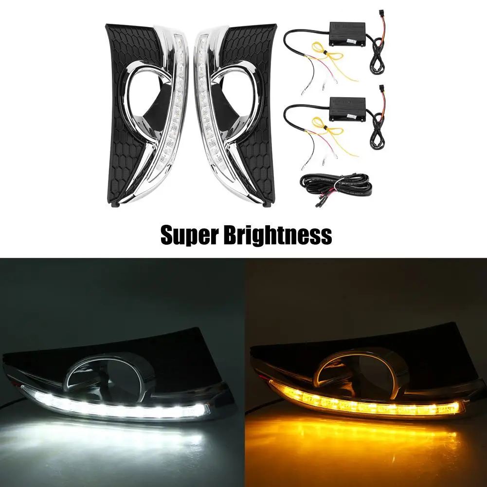 

1 Pair Car Daytime Running Light Turn Signal Light DRL LED Fog Lamp Cover for Chevrolet Captiva 2011 2012 2013 2014 2015 2016