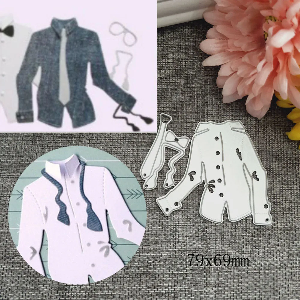 

Metal Cutting Dies Men White Shirt Die 79*69mm For DIY 3D Scrapbooking Stencil Stamp Craft Photo Frame Gift Card fustelle meta