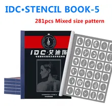 Аэрография блеск временное тату трафарет полые рисунок с котенком и с цветочным узором, с рисунком героев из мультфильма "сделай сам" для боди-арта шаблон татуировки books-281pcs