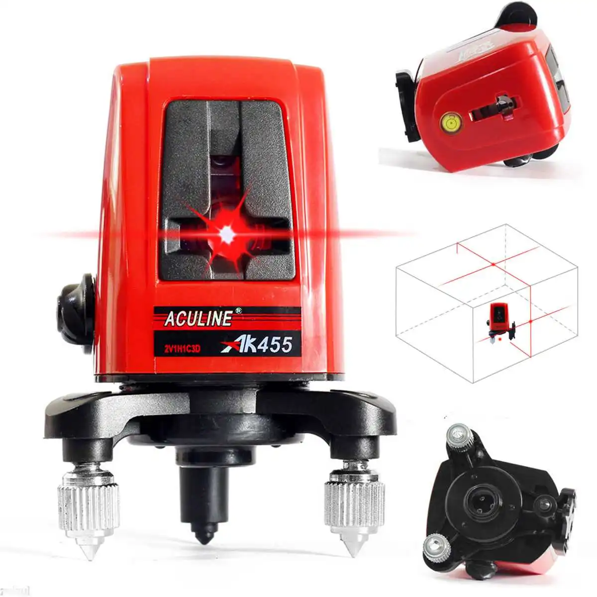 

Self-leveling Cross Laser Level 3 Line 3 Point with Tripod Optical Instrument Meter Construction Measuring Tools 360 Degree