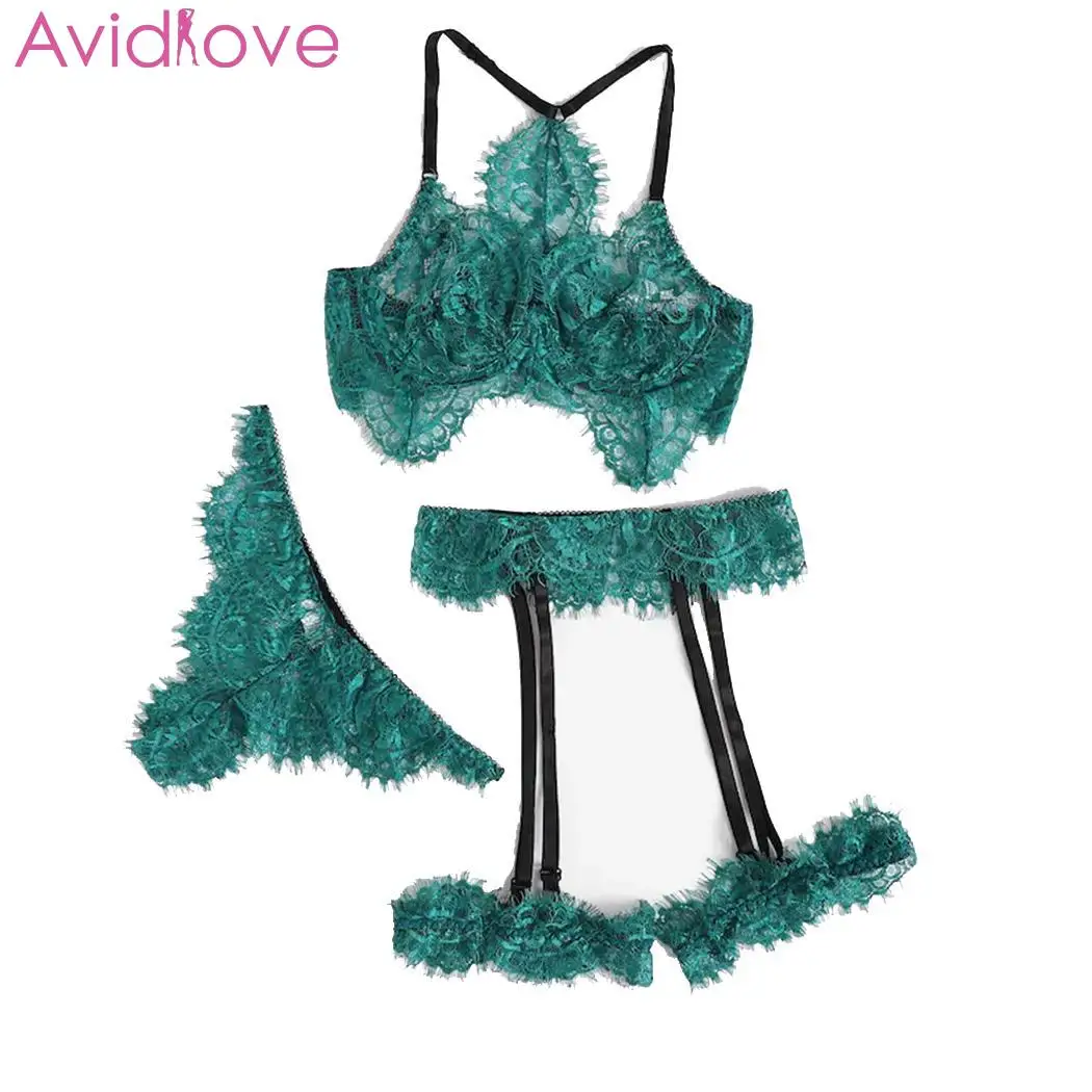 Комплект нижнего белья Avidlove прозрачный кружевной бюстгальтер без косточек с