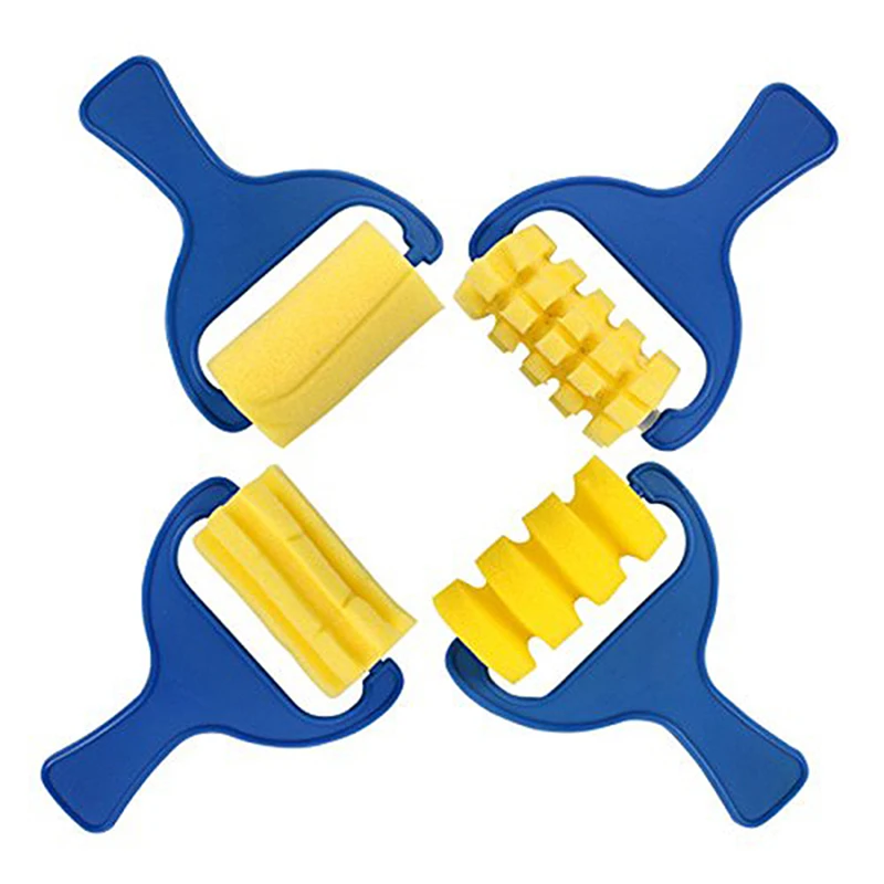 Набор из 4 шт. губка-ролик для покраски кисти DIY детей краски ing кисти ребенок Искусство ремесло краски ing инструмент
