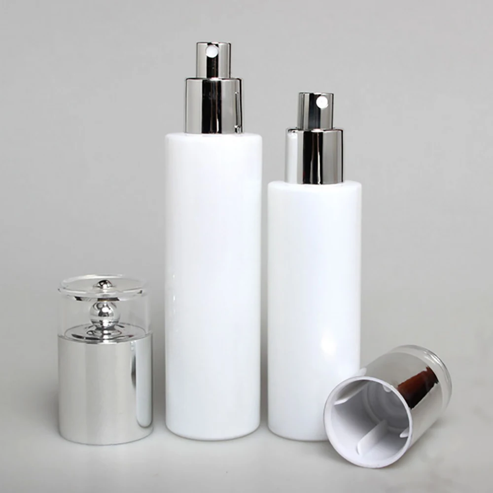 

100pcs 60ml spray and lotion bottle with dispenser, empty cosmetic glass bottle 2 oz perfume refillable bottles