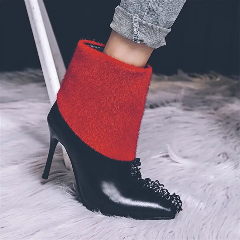 Bombas Delgado Black1 De Toe Mujeres Punta Botas Fur Nieve white1 Casuales black2 Calientes Partido 2018 Alto Zapatos Invierno Tacón Faux gray2 qpwTxvIBq