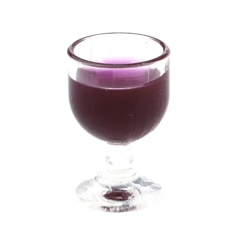 10pcs Mini Red Wine Cup Miniature Champagne Cup Simulation Furniture Wine Glass Goblet for 1/12 Dollhouse Decoration