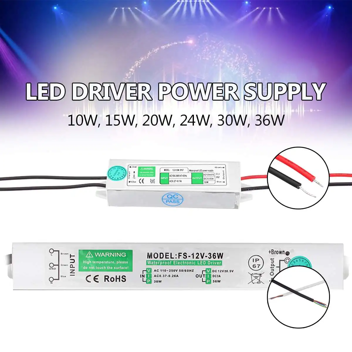 

LED Light Lamp Driver Transformer Power Supply 10/15/20/24/30/36W for LED Strip Power Supply Lighting Transformer