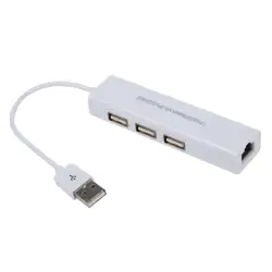 USB 2,0 3 Порты концентратор с Ethernet LAN сети адаптер карт 10/100 Мбит/с