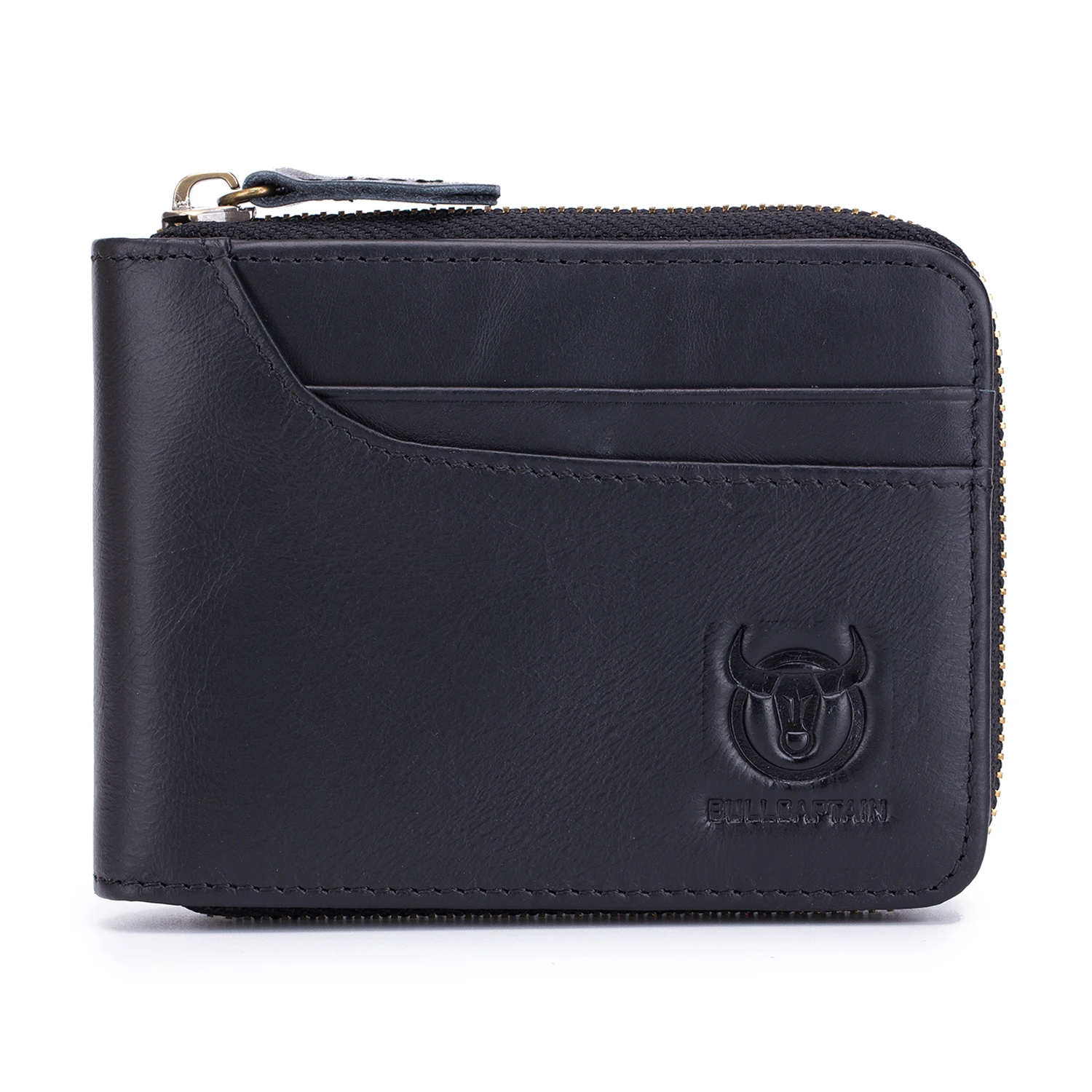 

BULLCAPTAIN Genuine Leather Men Wallets Short Coin Purse Small Retro Wallet Cowhide Leather Card Holder Pocket Purse Men Walle