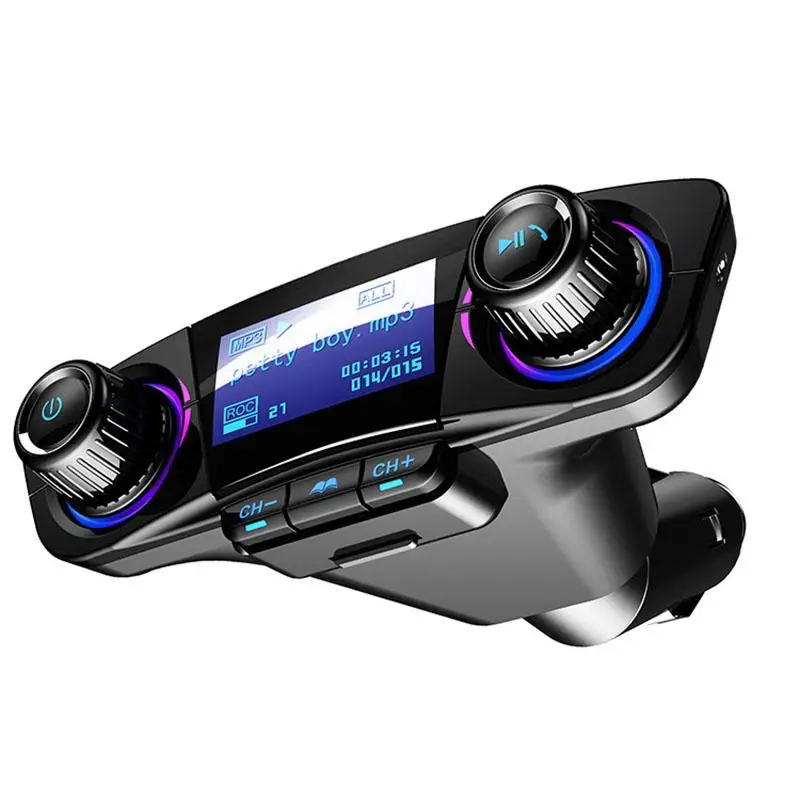 Wireless Car Charger for iPhone Handsfree FM Transmitter Bluetooth Car Kit LCD MP3 Player Dual USB Car Mobile Phone Charger