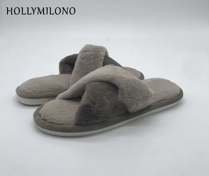 

MAN SPRING AUTUMN WINTER 2019 MALE FUR SHOES FASHION DESIGN CROSS-TIED THICK SOFT WARM PLUSH HOME SLIPPERS FOR MEN MIXED BROWN