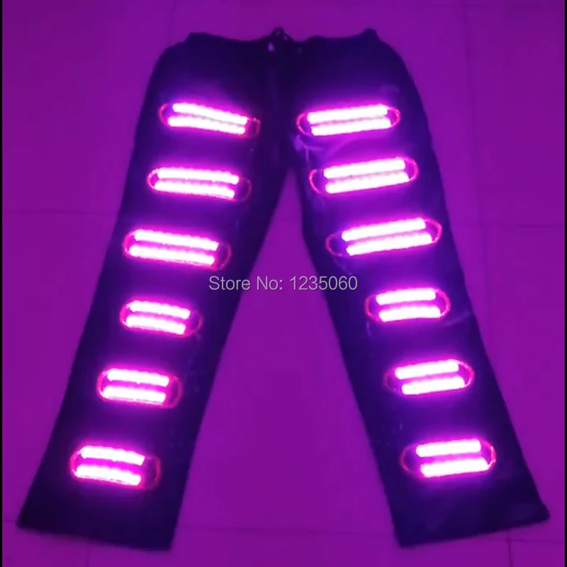 Colorful Led Luminous Stage Dance Clothes RGB Led Light Up Pants Party