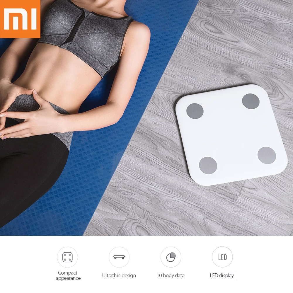 

Xiaomi Mi Smart Body Fat Scale 2 XMTZC02HM Mifit APP Body Composition Monitor With LED Display Hidden And Big Feet Pad