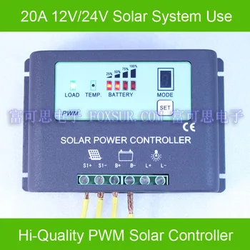 

20a Pwm Solar Panel Charge Controller 12v-24v Led Indicate The Batttery Capacity Off Grid Pv Controller Solar Aluminum Housing