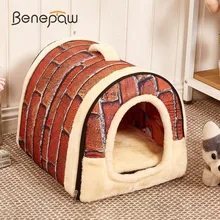 Benepaw съемный домик для питомца собаки горячая распродажа винтажный кирпич согревающий собачий питомник с нижней нескользящей подошвой зимний осенний домик для щенков и кошек