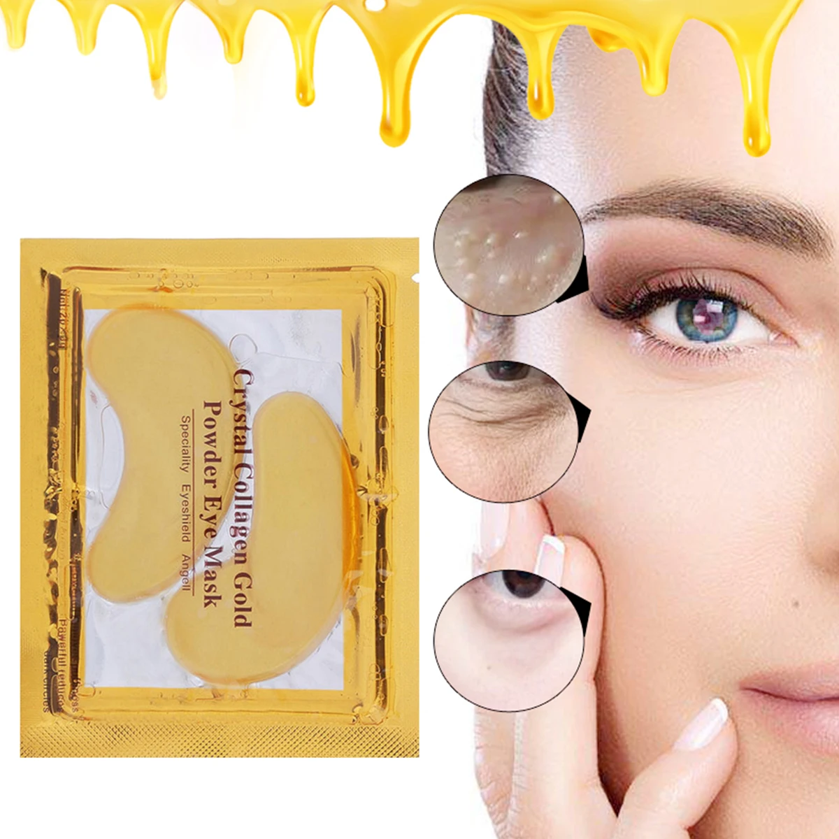 

24K Gold Crystal Collagen Eye Mask Eye Patches For Eye Care Dark Circles Remove Anti-Aging Wrinkle Skin Care Moisture Eye Mask