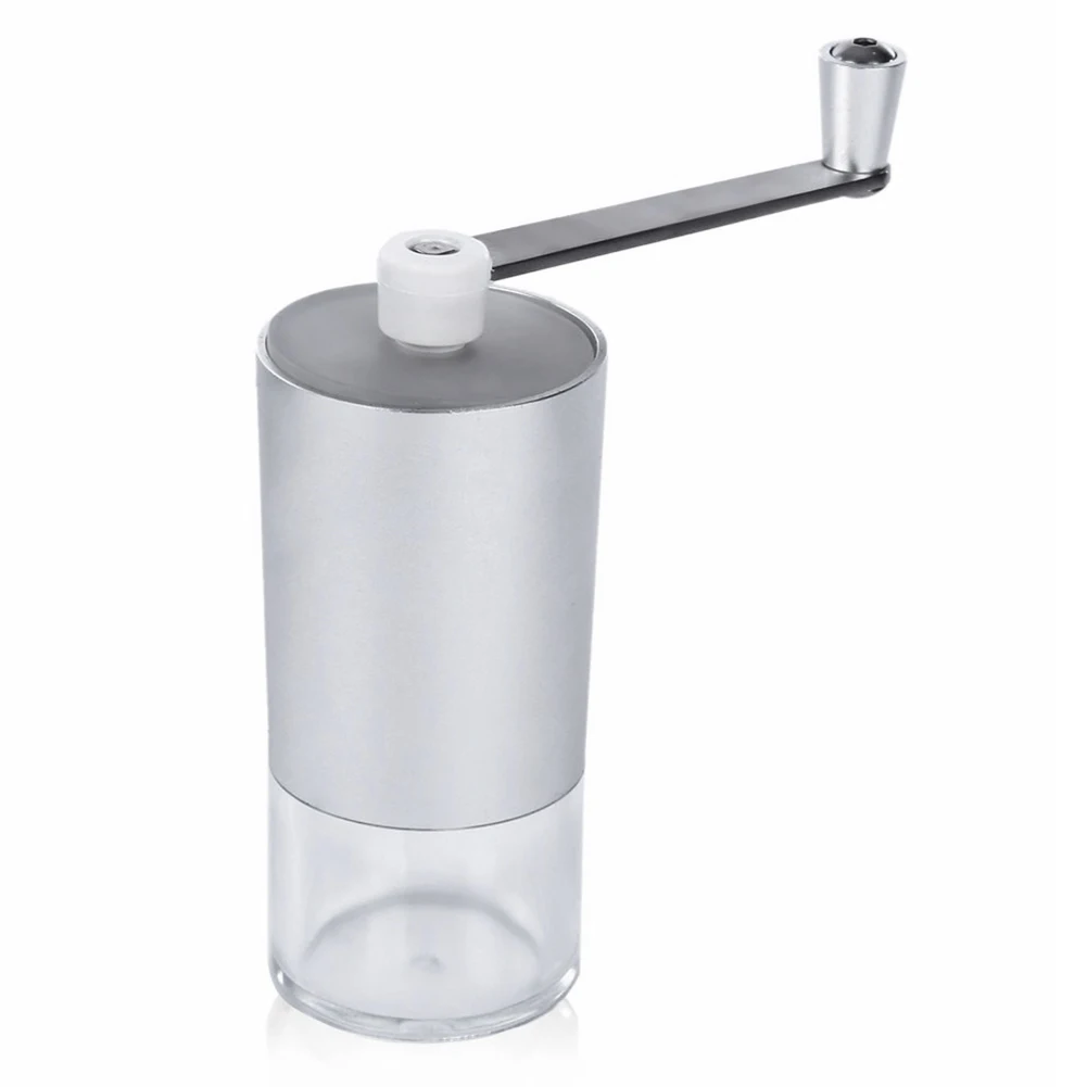 EAS-Portable Manual Coffee Bean Grinder Mill Brush and Spoon Kitchen Grinding Tool