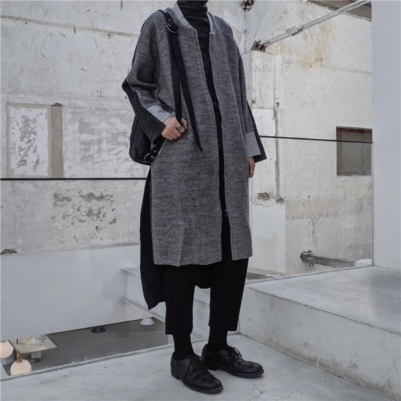 2019 eam Femmes Col Couleur À Long Gray Parkas Jl154 Lâche Laine Hiver Stand Nouveau Mode Frappé Manteau Longues Printemps Gris De Marée Manches dXqxrXT