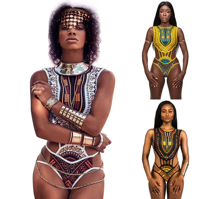 Фирменная Новинка выглядят бикини Африки с этническим рисунком Стиль топа и брюк с Этнический узор пляжный купальный костюм Для женщин женские бикини набор