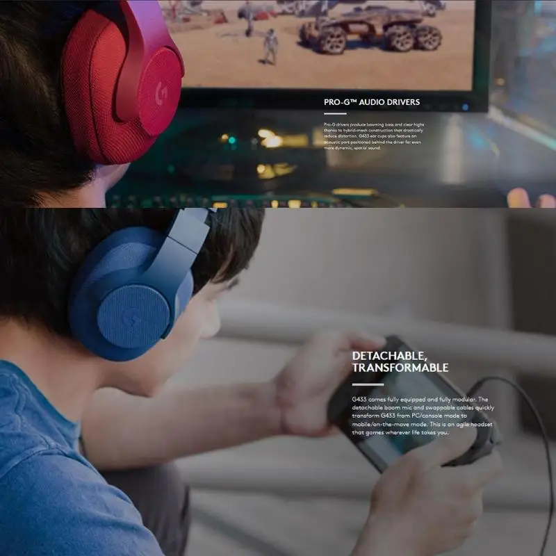 Logitech G433 профессиональные проводные наушники X 7 1 объемная игровая гарнитура для