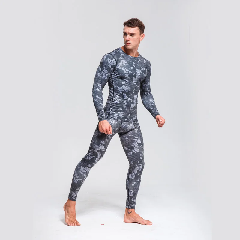 Ski Underwear Set Winter Thermal Underwear Compression Clothing Running Suit Men Thermal Fitness Training Suit