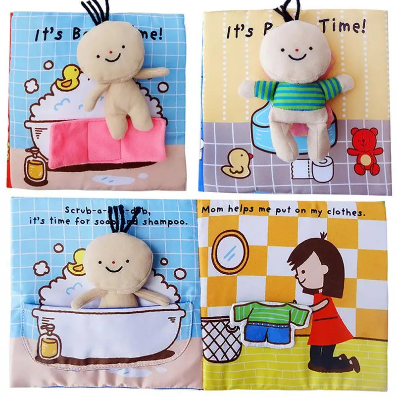 

Baby Cloth Book Of Bath Potty Children Early Cognitive Development Quiet Books Unfolding Activity Puzzle Cloth Books