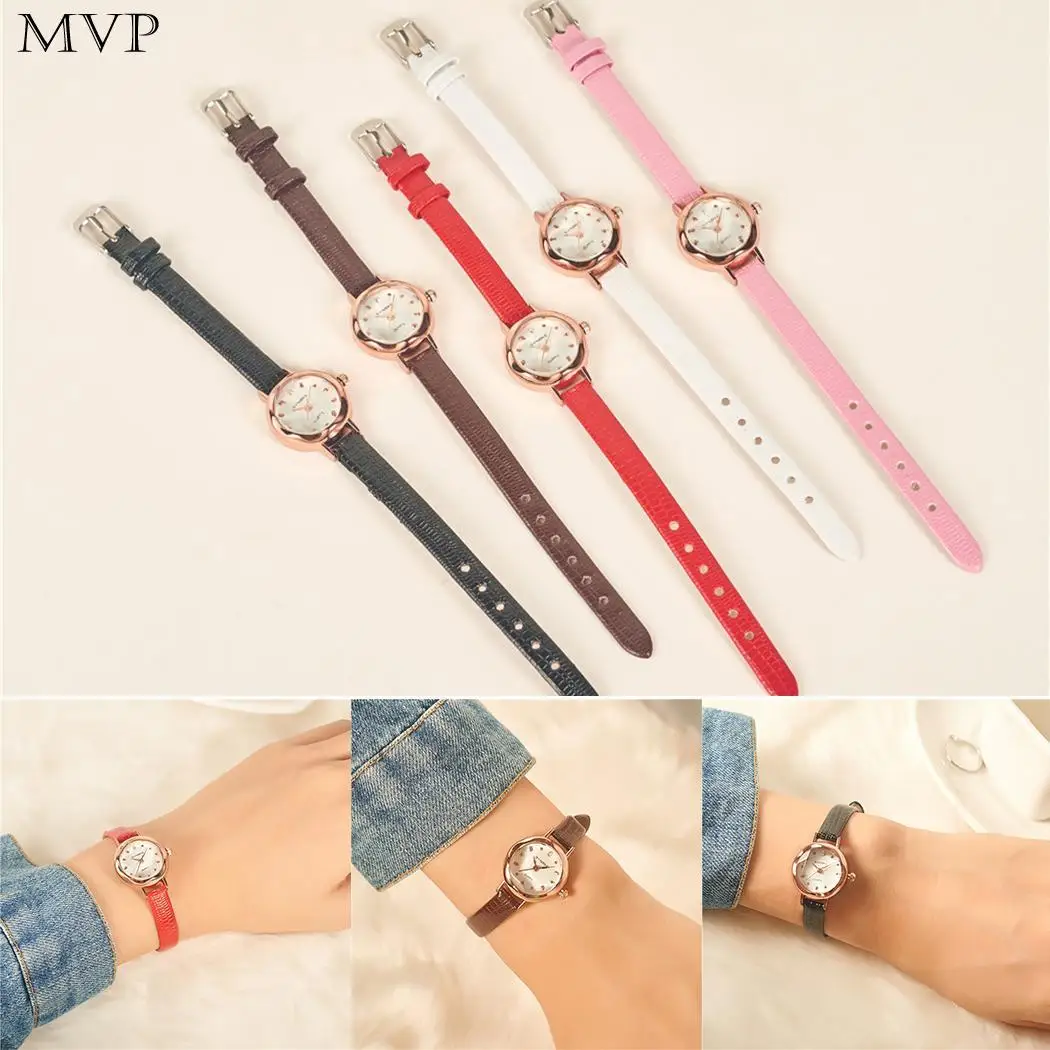 

Women Synthetic Leather Band Round Analog Quartz Wrist Watch Bracelet Bangle Complete Schedule Easy To Read 210mm 8 55mm